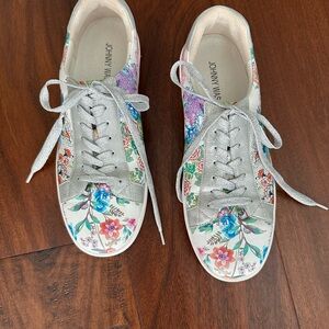 Johnny Was Women's Floral Sneakers - Silver and Multicolor